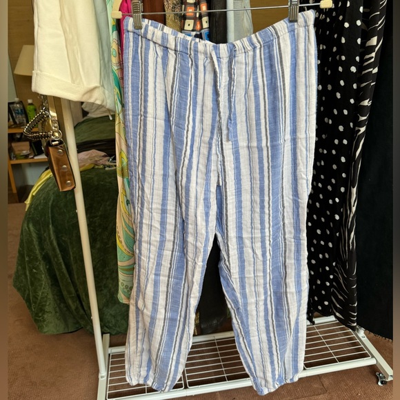 Onia Linen Striped Pants Medium - Picture 1 of 3